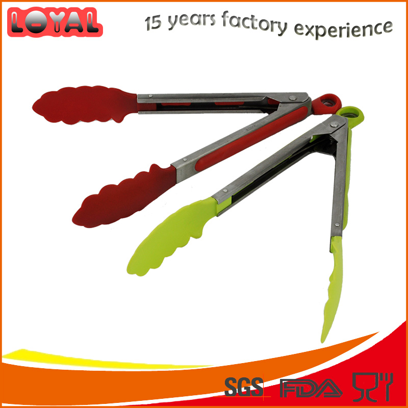 Nylon salad food tongs with different color