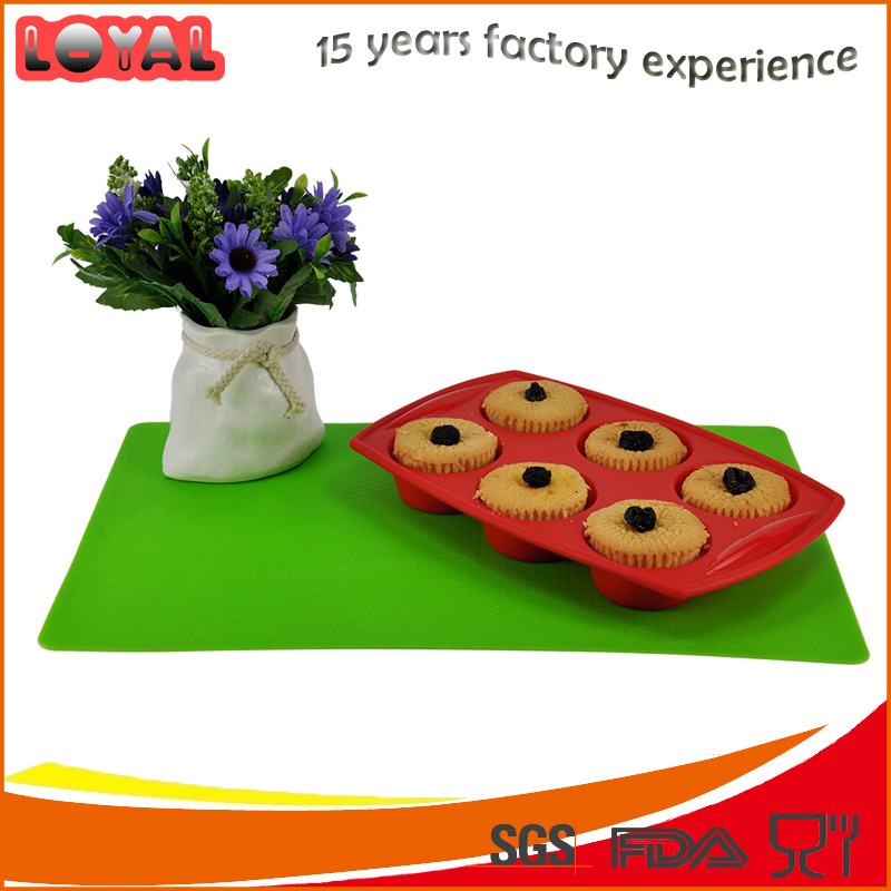 6 cavities silicone pudding mould with handle