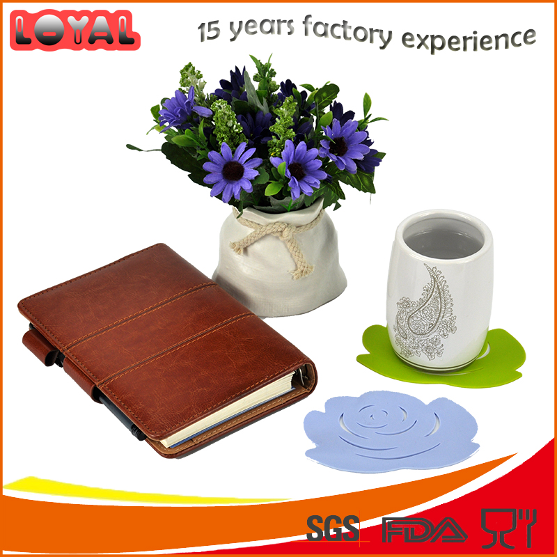 Table decoration flower shaped silicone coaster cup mat