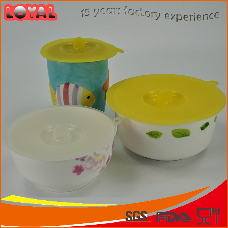 Sealed type multifunctional silicone cup cover bowl lid with hanging hole