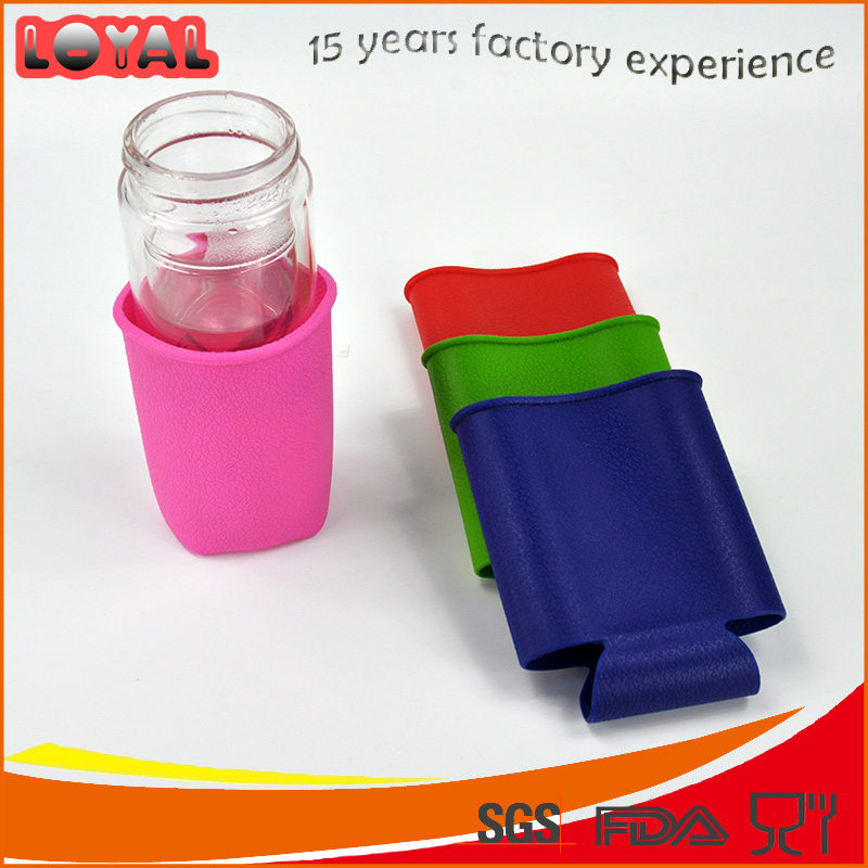 Heat resistant silicone sleeve for drinking bottles protective cup sleeve