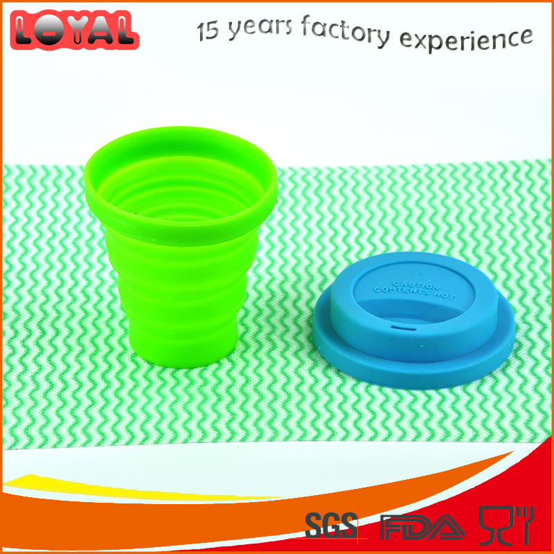 Portable silicone foldable cup for travel camping