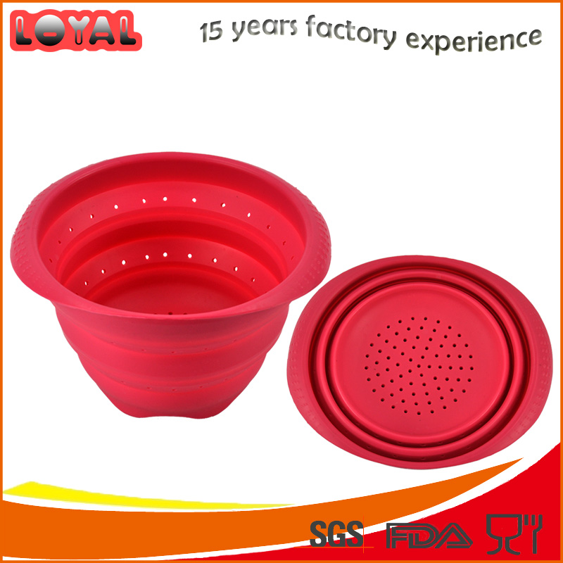 BPA free multifunctional silicone collapsible strainer